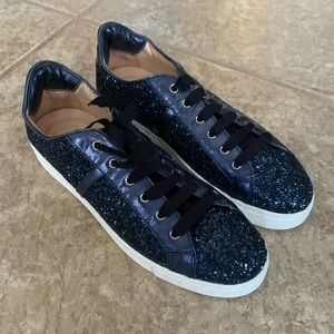 AGL Leather Shoe Sneaker Glitter Navy Blue